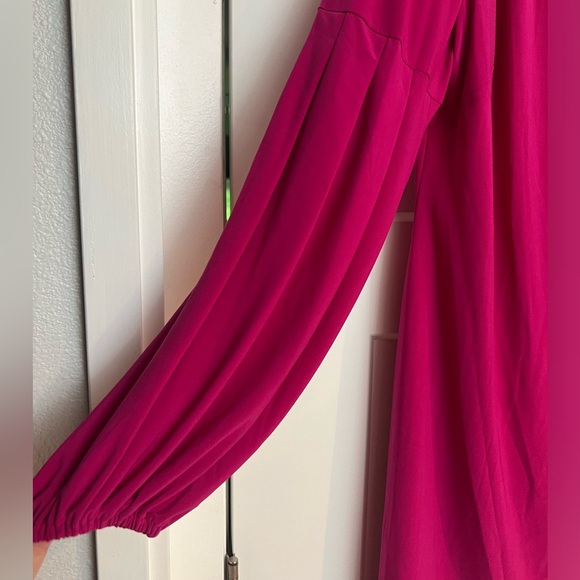 Bright Pink Long Sleeve Dress - Picture 3 of 4